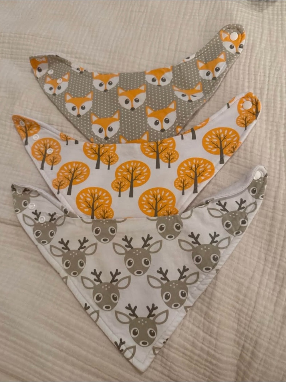 Unbranded Kids Bandana Bibs - Yellow & Gray Set of 3